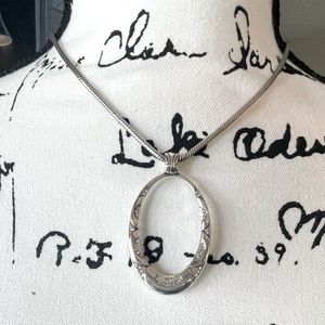 Brighton Crystal Detailed Oval Pendent Necklace